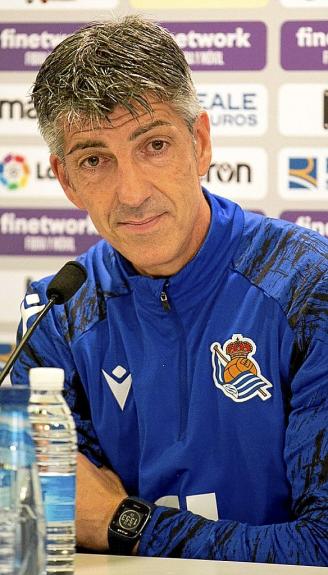 Imanol, durante una conferencia de prensa.