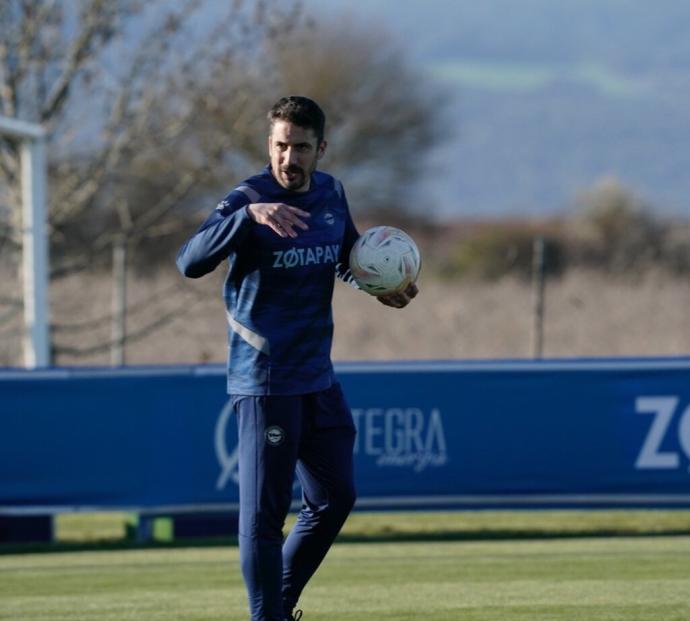 Velázquez, en su primera sesión al frente del equipo el pasado martes