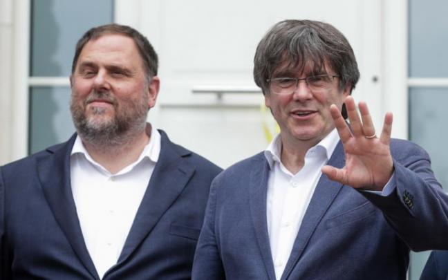 Junqueras y Puigdemont, este miércoles en Waterloo. Junqueras y Puigdemont, este miércoles en Waterloo.