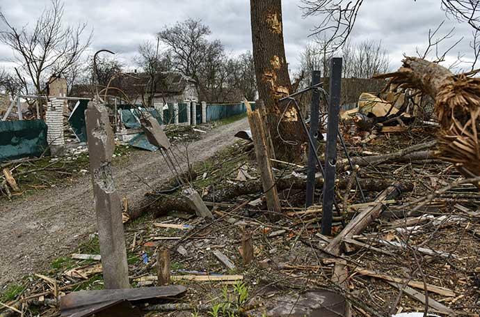 Edificios destruidos cerca de Kiev.