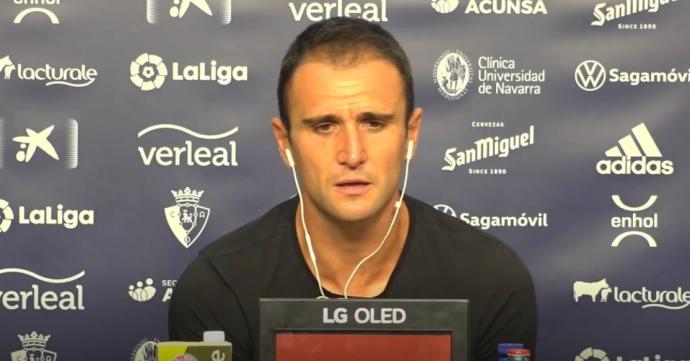 Kike García, durante su presentación como jugador de Osasuna