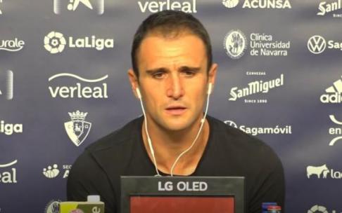 Kike García, durante su presentación como jugador de Osasuna