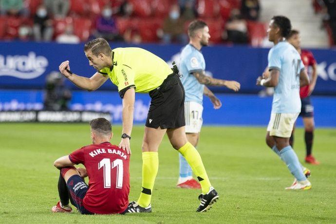 Kike Barka durante el partido contra el Celta