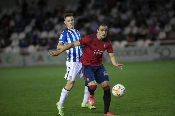 Kike García, en el encuentro de pretemporada que enfrentó a Osasuna y Real Sociedad en Irun.