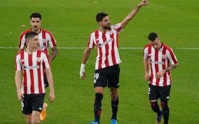Kenan Kodro celebra uno de sus cuatro goles con el Athletic Kenan Kodro celebra uno de sus cuatro goles con el Athletic