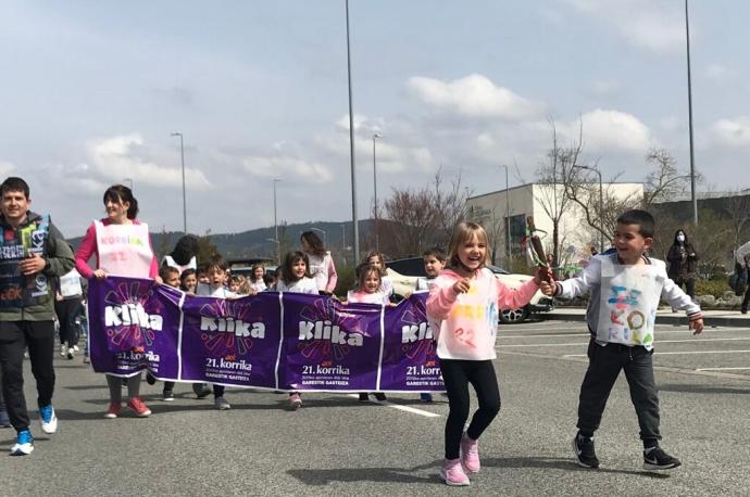 Carrera a favor del euskera la semana pasada en Sarriguren.