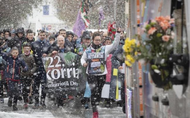 La Korrika a su paso por Iruñea.