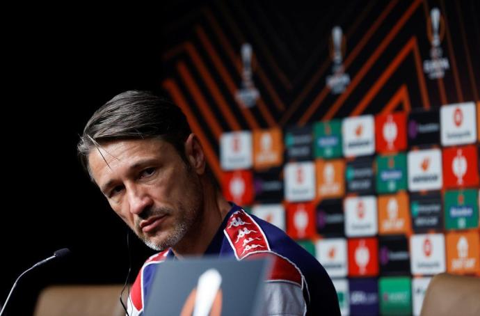 Kovac, en la rueda de prensa que ha ofrecido en el estadio de Anoeta.