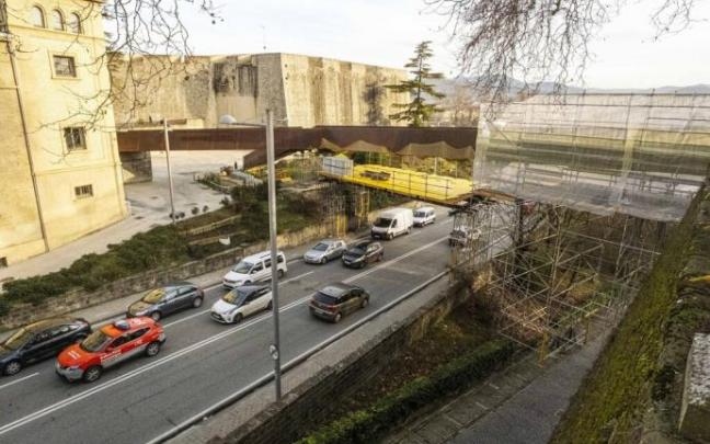 Obras en la pasarela de Labrit. Obras en la pasarela de Labrit.