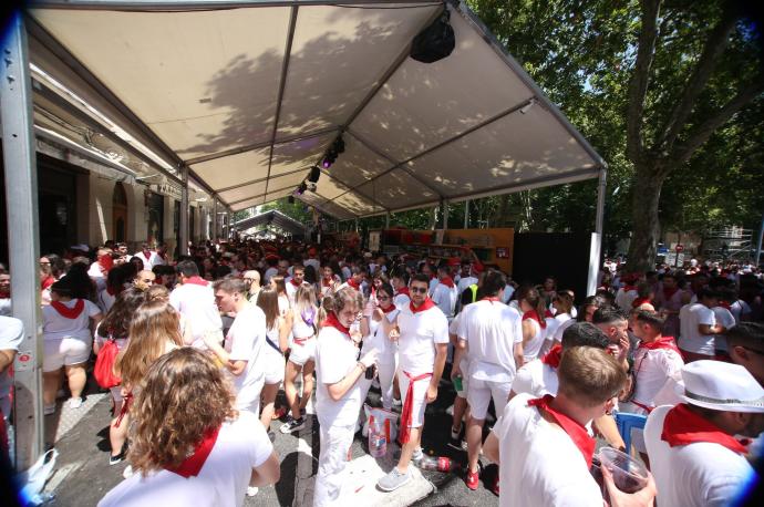 Imagen de archivo de la carpa en los Sanfermines de 2019