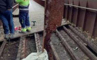 Corrosión en el acero de la pasarela del Labrit.