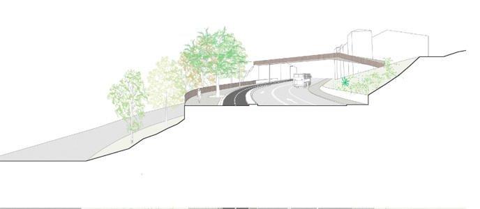 Recreación del futuro carril bici de la cuesta del Labrit.