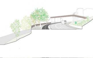 Recreación del futuro carril bici de la cuesta del Labrit.