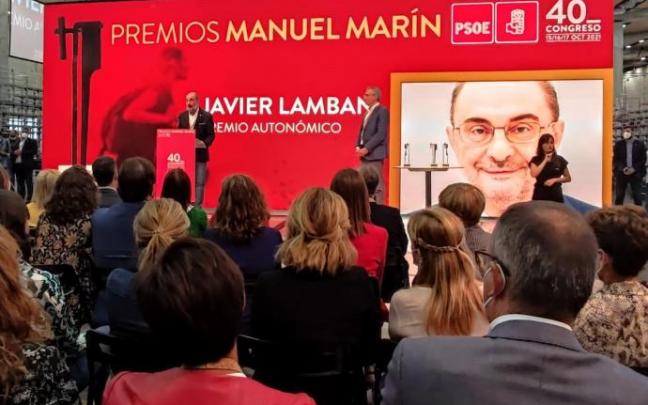 Javier Lambán durante su intervención en el Congreso Federal del PSOE Javier Lambán durante su intervención en el Congreso Federal del PSOE