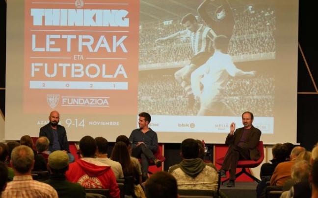 Un instante de la charla de ayer miércoles en la Sala Norte de San Mamés BAT.