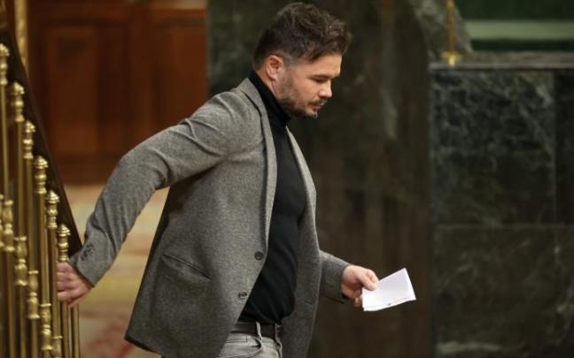 El republicano Gabriel Rufián, tras pronunciarse en el Congreso de los Diputados. El republicano Gabriel Rufián, tras pronunciarse en el Congreso de los Diputados.