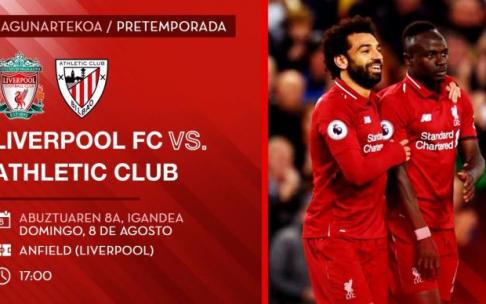 El Athletic se enfrentará al Liverpool en Anfield el 8 de agosto