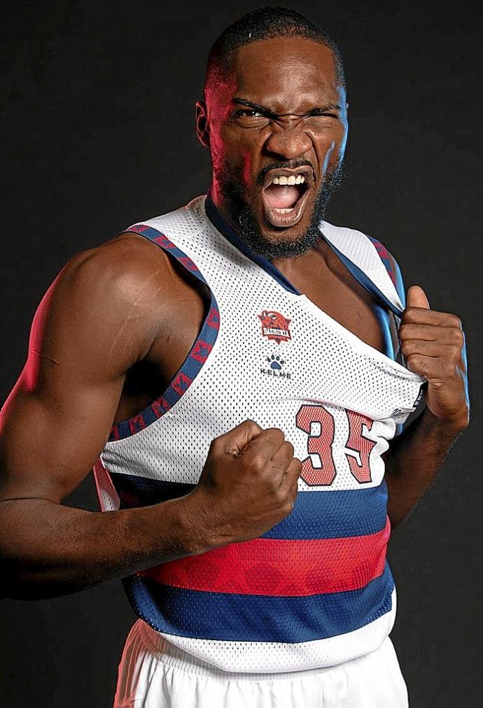 Nnoko, durante el Media Day del Baskonia. Fotos: Baskonia