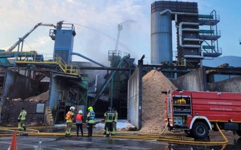 Extinguido un incendio en la empresa Maderas de LLodio