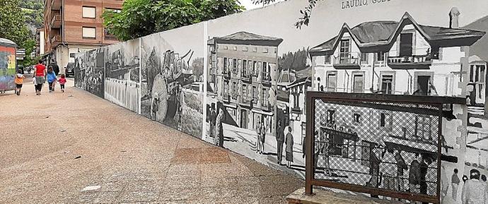 Murales en la Avenida Zumalakarregi que recuerdan el pasado rural del municipio.