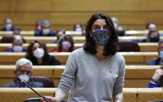 La ministra de Justicia, Pilar Llop, interviniendo en el pleno del Senado La ministra de Justicia, Pilar Llop, interviniendo en el pleno del Senado