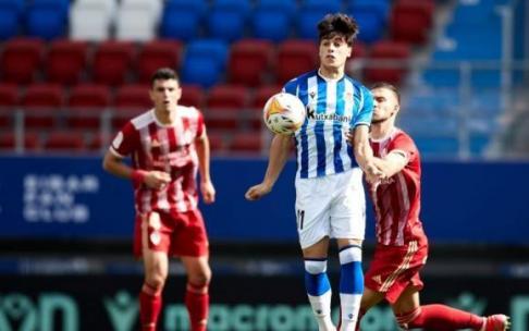 Julen Lobete, durante su último partido con el Sanse, ante la Ponferradina.