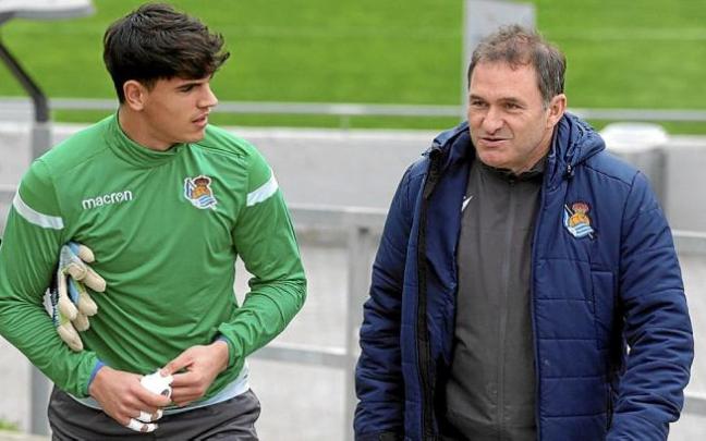 Luis Llopis, junto a Gaizka Ayesa en las instalaciones de Zubieta. Luis Llopis, junto a Gaizka Ayesa en las instalaciones de Zubieta.