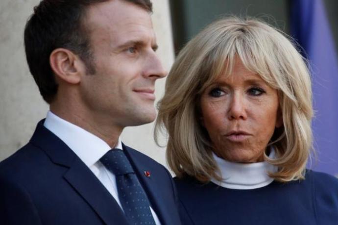 Brigitte Macron, con su marido y presidente francés, Emmanuel.