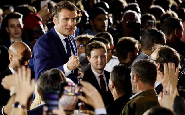 El presidente francés y candidato a la reelección, Emmanuel Macron