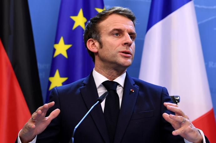 El presidente francés, Emmanuel Macron, durante una intervención este viernes.