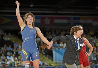 Momento en el que la luchadora alavesa gana el bronce en Londres