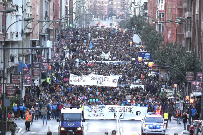 Imagen de la manifestación celebrada en Bilbao
