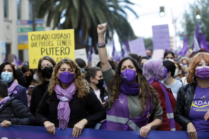 Manifestación feminista del 8-M en Málaga.