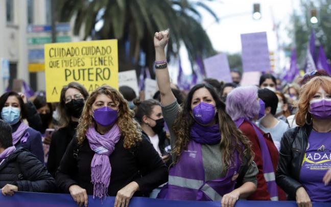 Manifestación feminista del 8-M en Málaga.