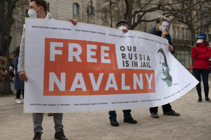 Manifestación por Navalni celebrada en 2021.