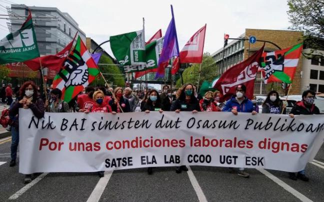 Manifestación de sindicatos de Osakidetza.