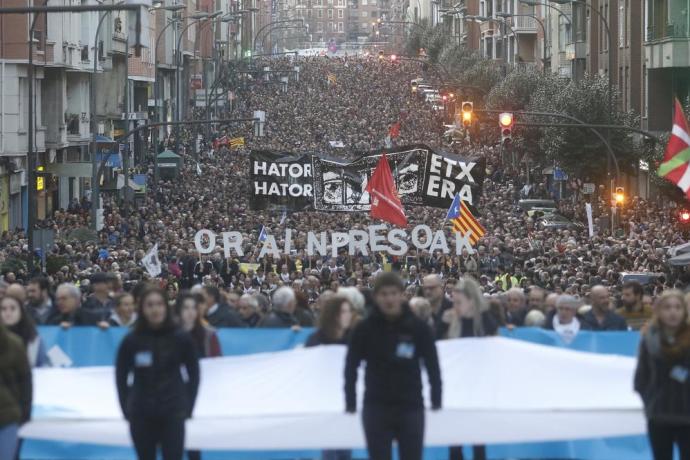 Imagen de la manifestación para reclamar el fin de la política penitenciaria de excepción