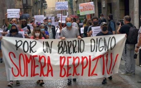 Imagen de archivo de una manifestación vecinal en Somera.