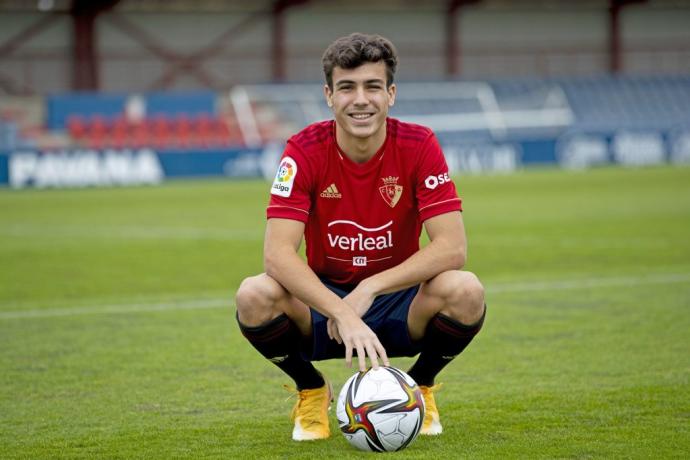 Manu Sánchez, en su presentación como jugador de Osasuna.