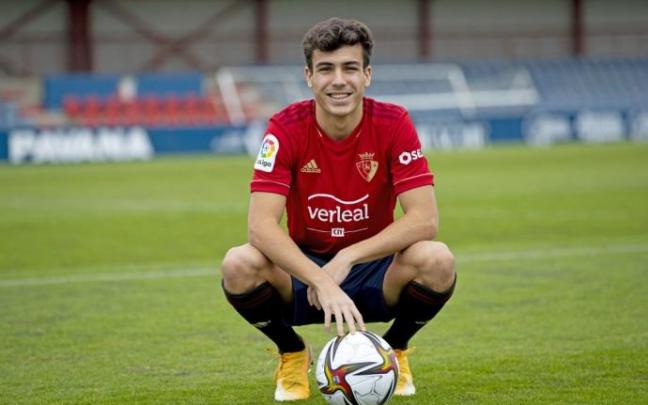 Manu Sánchez, en su presentación como jugador de Osasuna.