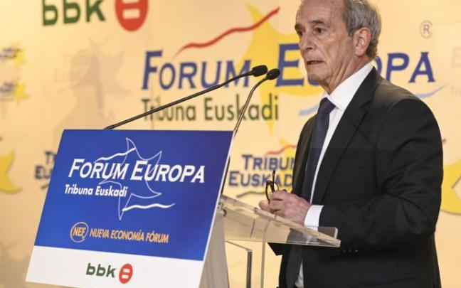 El presidente de Innobasque, Manuel Salaberria, durante su intervención.