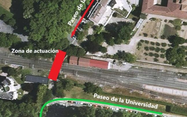 Plano del corte de la calle.