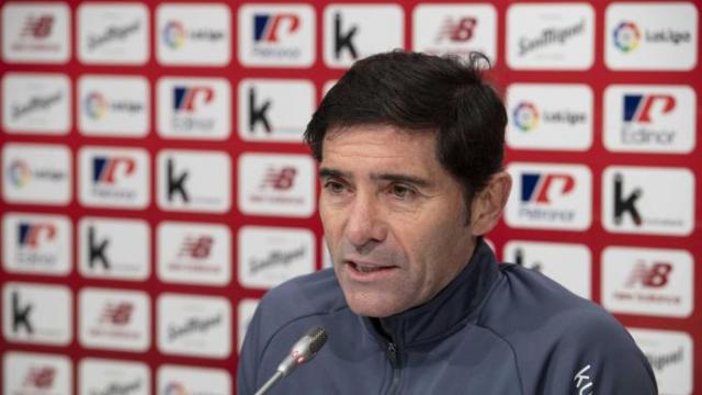 Marcelino García Toral, durante la rueda de prensa ofrecida en Lezama. Marcelino García Toral, durante la rueda de prensa ofrecida en Lezama.