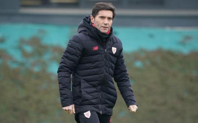 Marcelino García Toral, durante un entrenamiento en Lezama.
