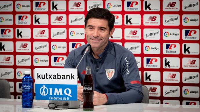 Marcelino durante la rueda de prensa.