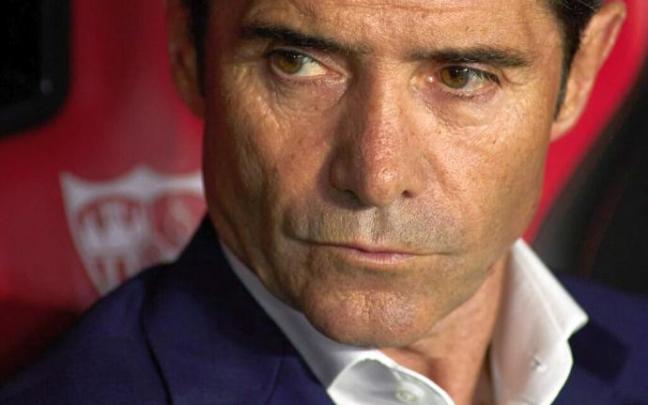 Marcelino García Toral, el pasado domingo en el banquillo visitante del Sánchez Pizjuán.