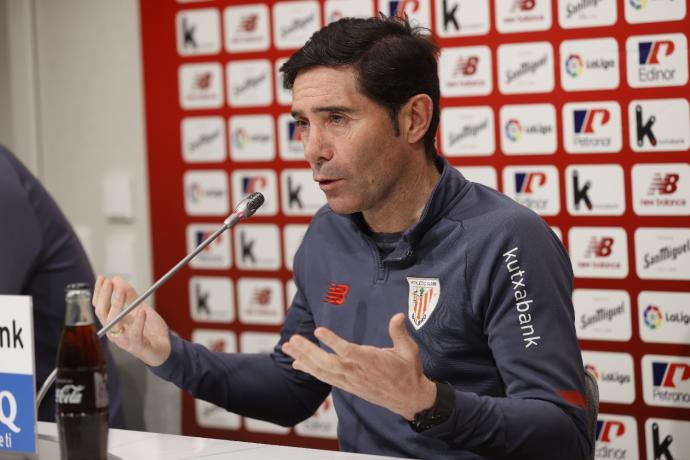 El entrenador del Athletic, Marcelino García Toral, en la rueda de prensa previa al partido ante el Villarreal