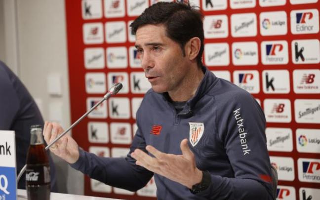 El entrenador del Athletic, Marcelino García Toral, en la rueda de prensa previa al partido ante el Villarreal