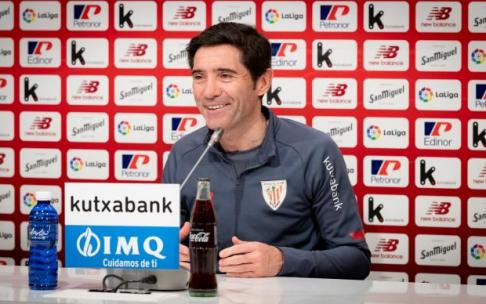 Marcelino durante la rueda de prensa. Marcelino durante la rueda de prensa.