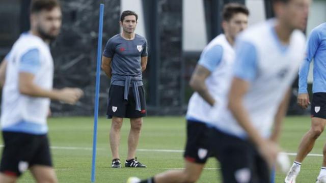 Marcelino durante un entrenamiento del Athletic. Marcelino durante un entrenamiento del Athletic.